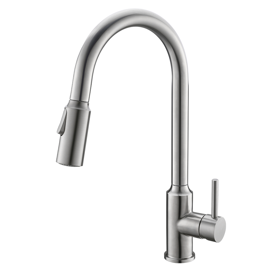 Thun Commercial Brushed Nickel Pull Down Kitchen Faucet With Sprayer