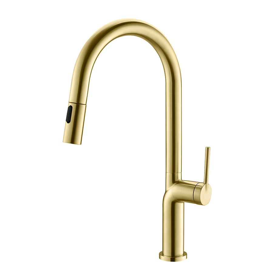 THUN Best Luxury CUPC Brushed Gold Pull Down Kitchen Faucet