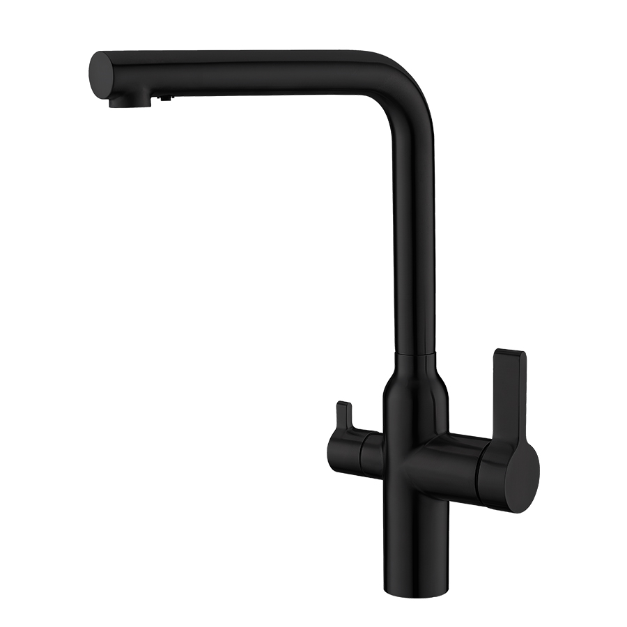 Thun High End Matte Black Two Handle 2 In 1 Filtration Kitchen Faucets