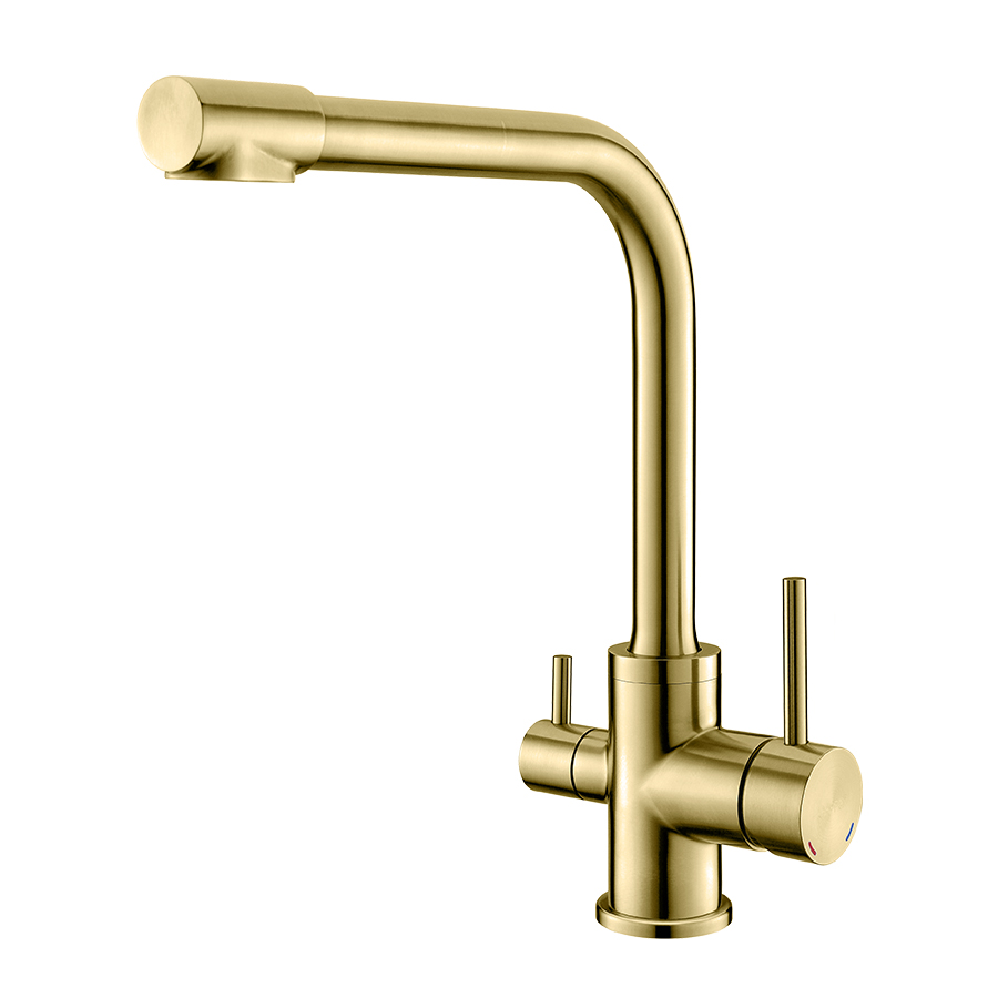 THUN Best Gold Double Handle 2 In 1 Filtration Kitchen Water Faucets