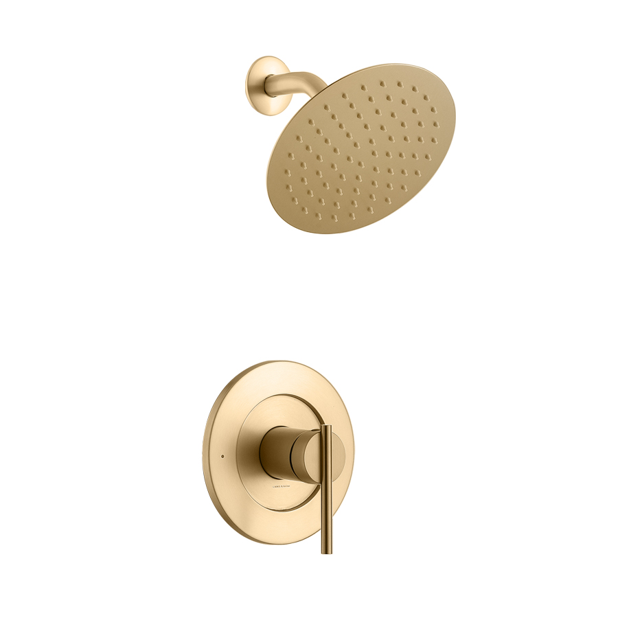 New Gold One Handle Bathroom Shower Head And Faucet Set in THUN