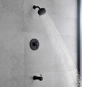 New Arrival Modern Matte Black Wall Mounted Shower Faucet with Tub Spout