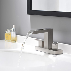 New Arrival Design Brushed Nickel Two Handle Widespread Bathroom Faucets