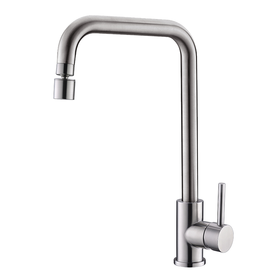 Thun Best Bridge Style Single Hole Brushed Nickel 304 Stainless Steel Swivel Spout Kitchen Faucet