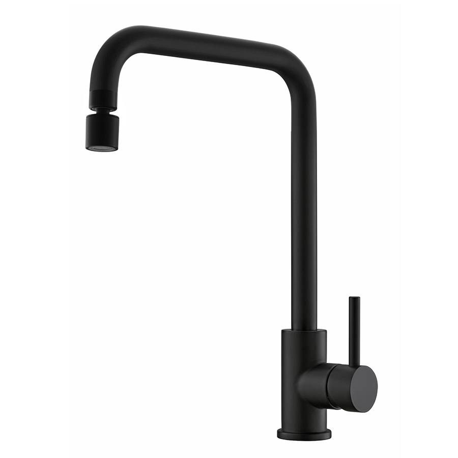 Thun Best Farmhouse Matte Black Bridge Single Handle Kitchen Sink Faucet