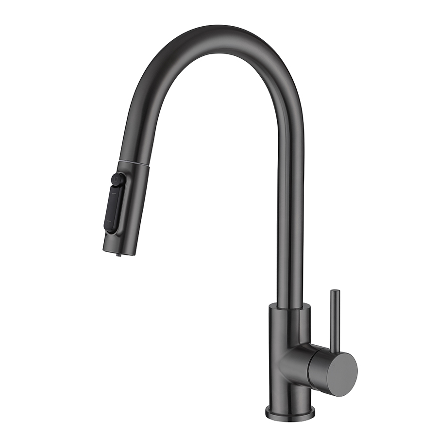 Thun High Arc Gunmetal 304 Stainless Steels 2 in 1 Filtration Kitchen Faucets China