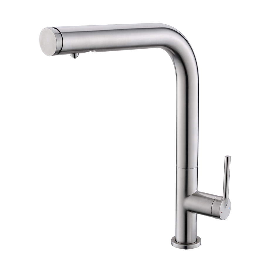 thun popular brushed nickel single handle 2 in 1 filtration kitchen faucets with pull out spayer