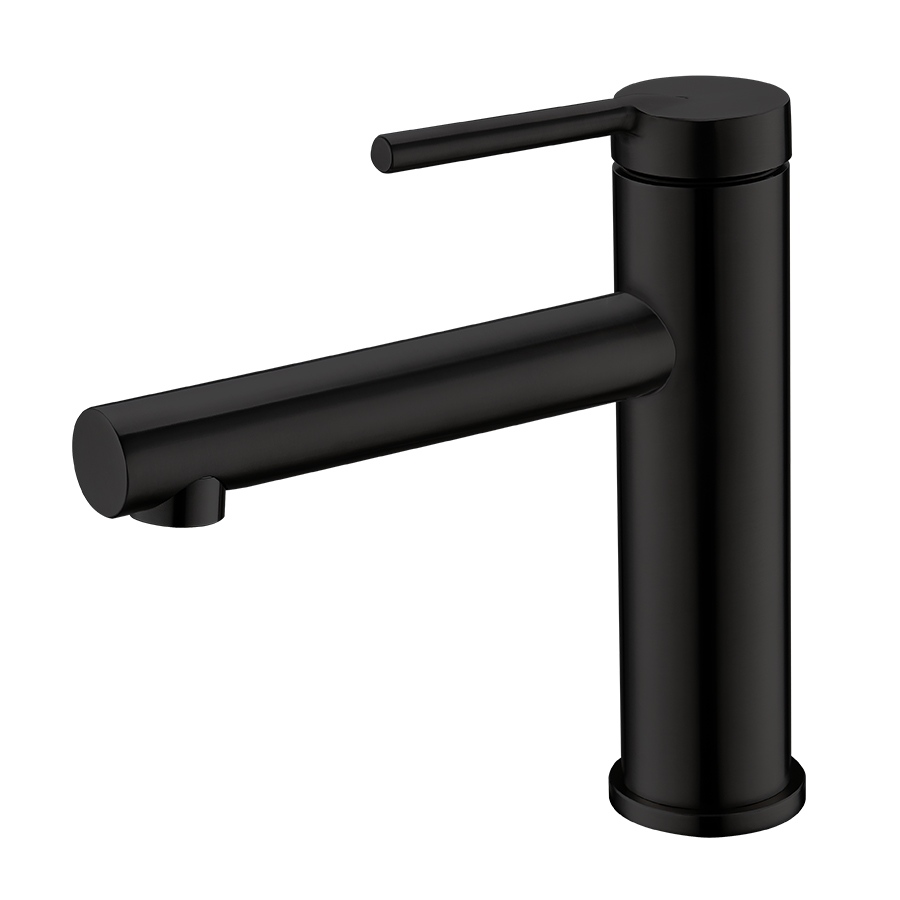 THUN Commercial Matt Black Long Neck Bathroom Faucet for Wholesale