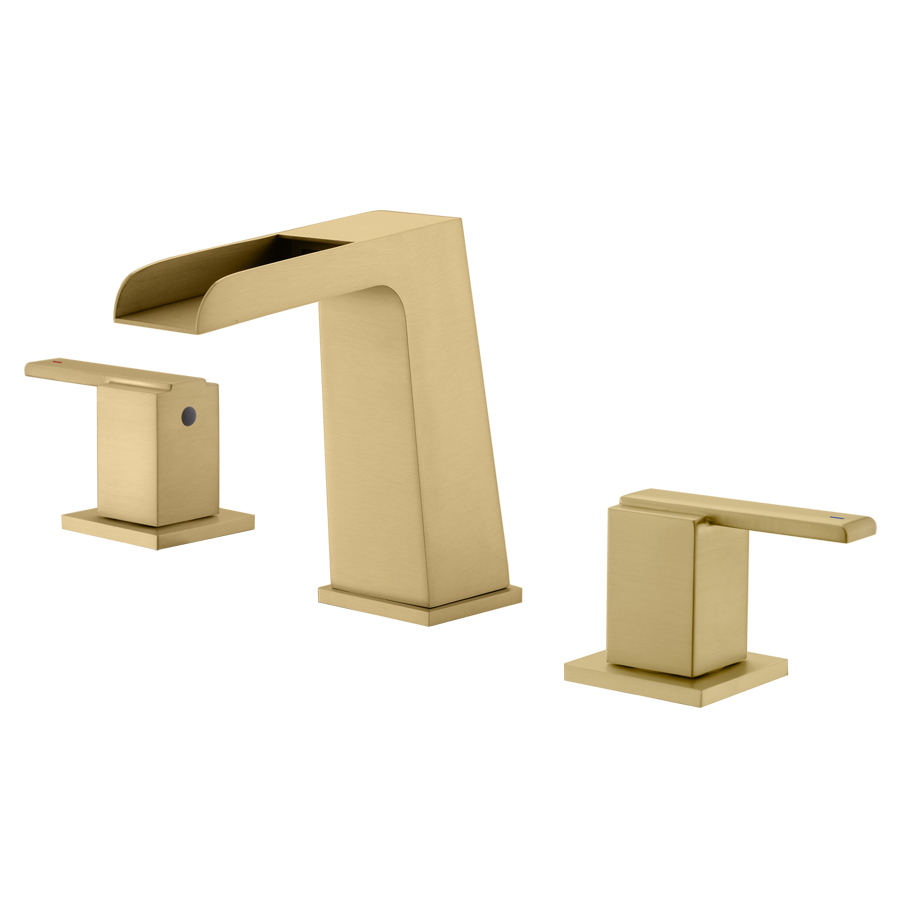THUN Contemporary Brushed Gold 2 Handle Widespread Bathroom Faucets