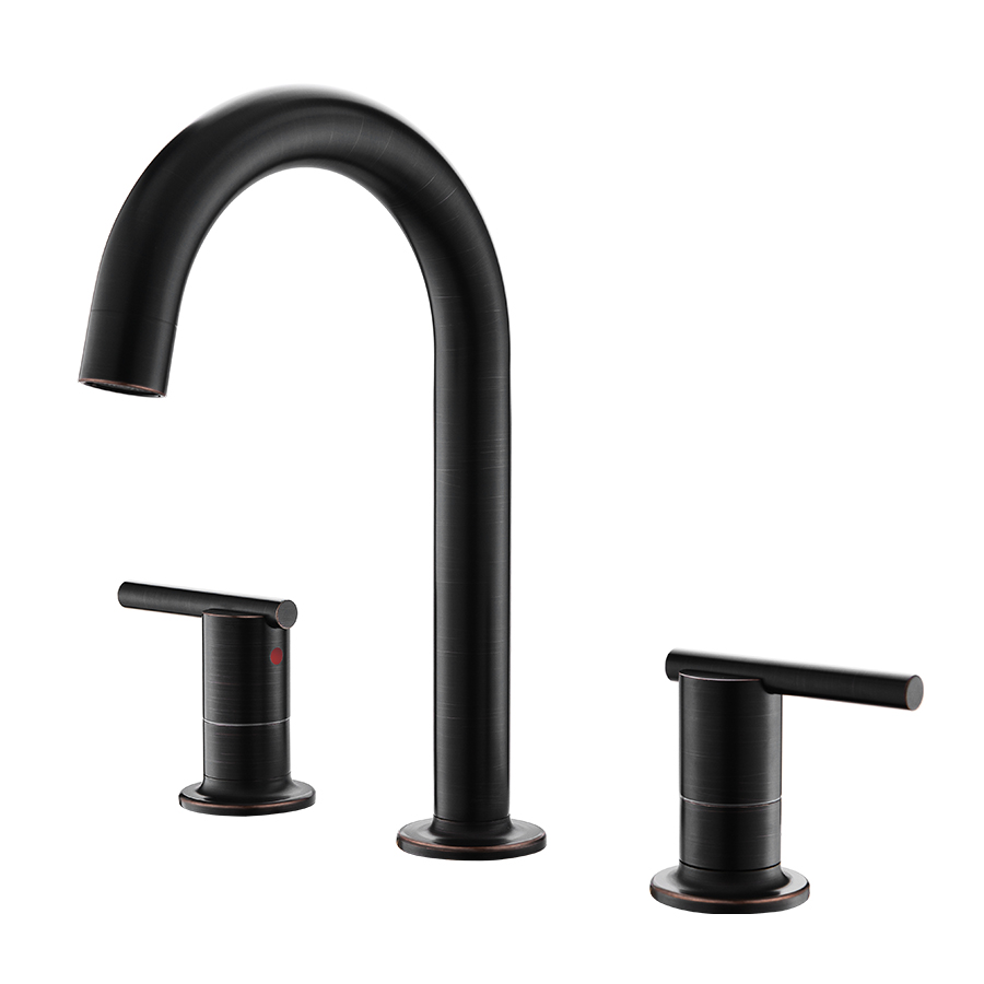 Thun High Arc Orb Three Hole Hot and Cold Individual Handles Widespread Bathroom Faucets China