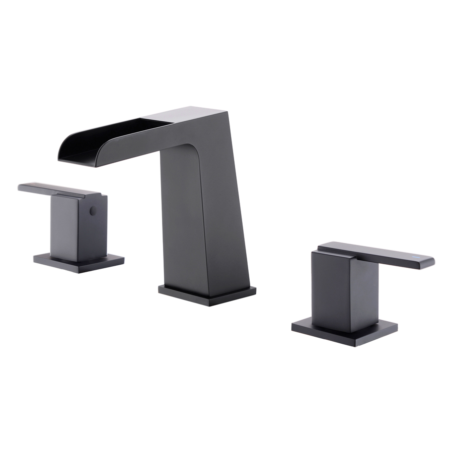 Thun Beautiful High Flow Double Handle Gunmetal Widespread Bathroom Faucets Supply