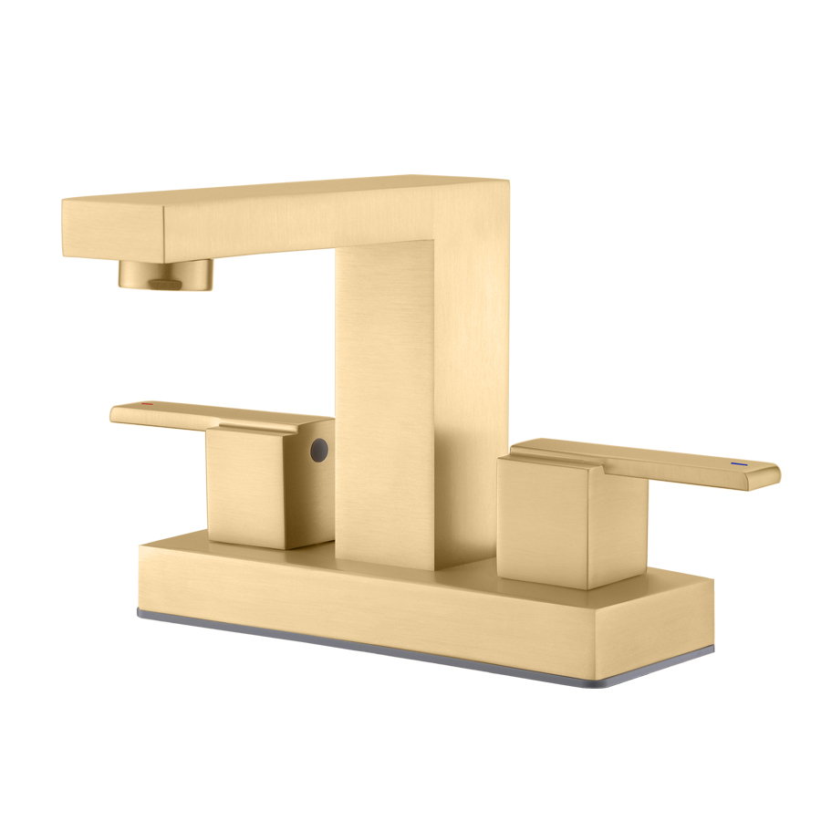 THUN Luxury Two Handle Centerset Bathroom Faucets for Brushed Gold